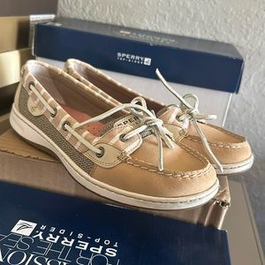 SPERRY Top Sider Angelfish 9265786 Women’s Sand Striped Tan Bretton 8 1/2M